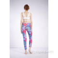 Mandala feminina estampada leggings de cintura alta elástica